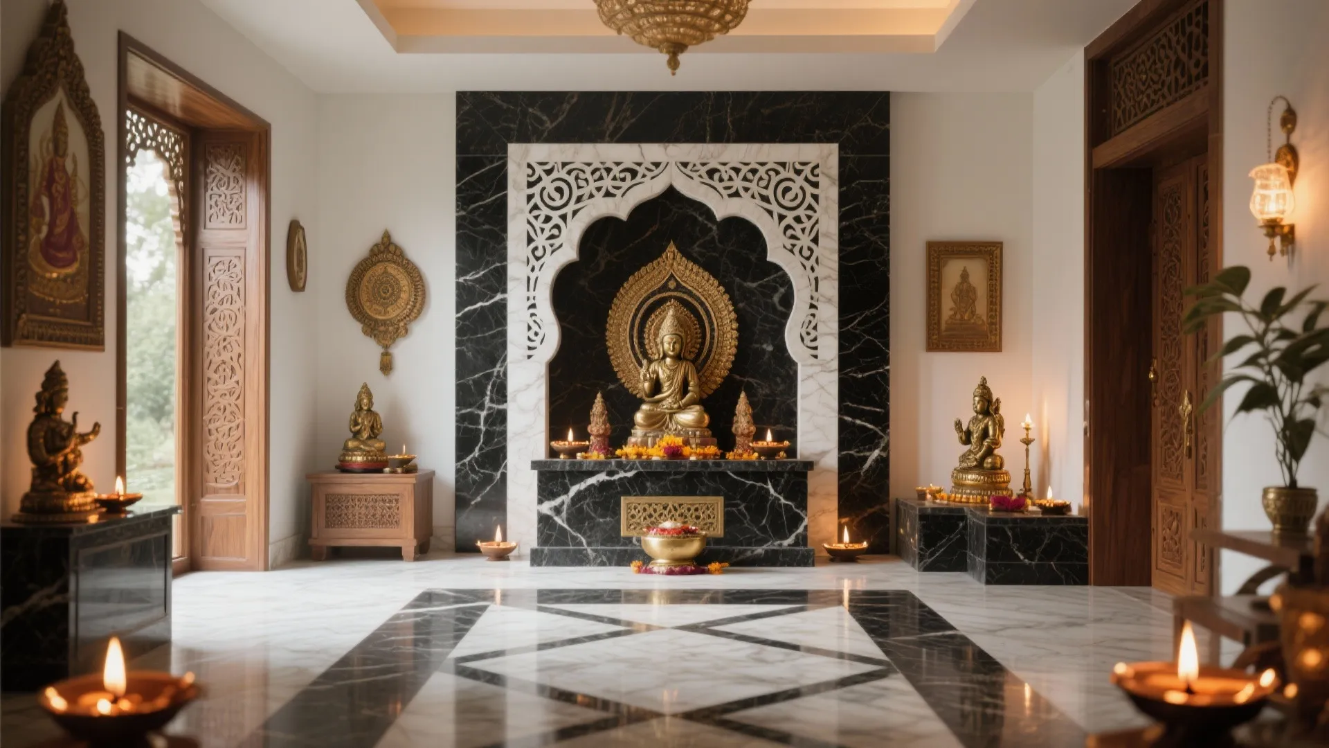 5 Stunning Pooja Room Granite Designs: Inspirational Granite Ideas for Elegant and Spiritual Pooja Rooms