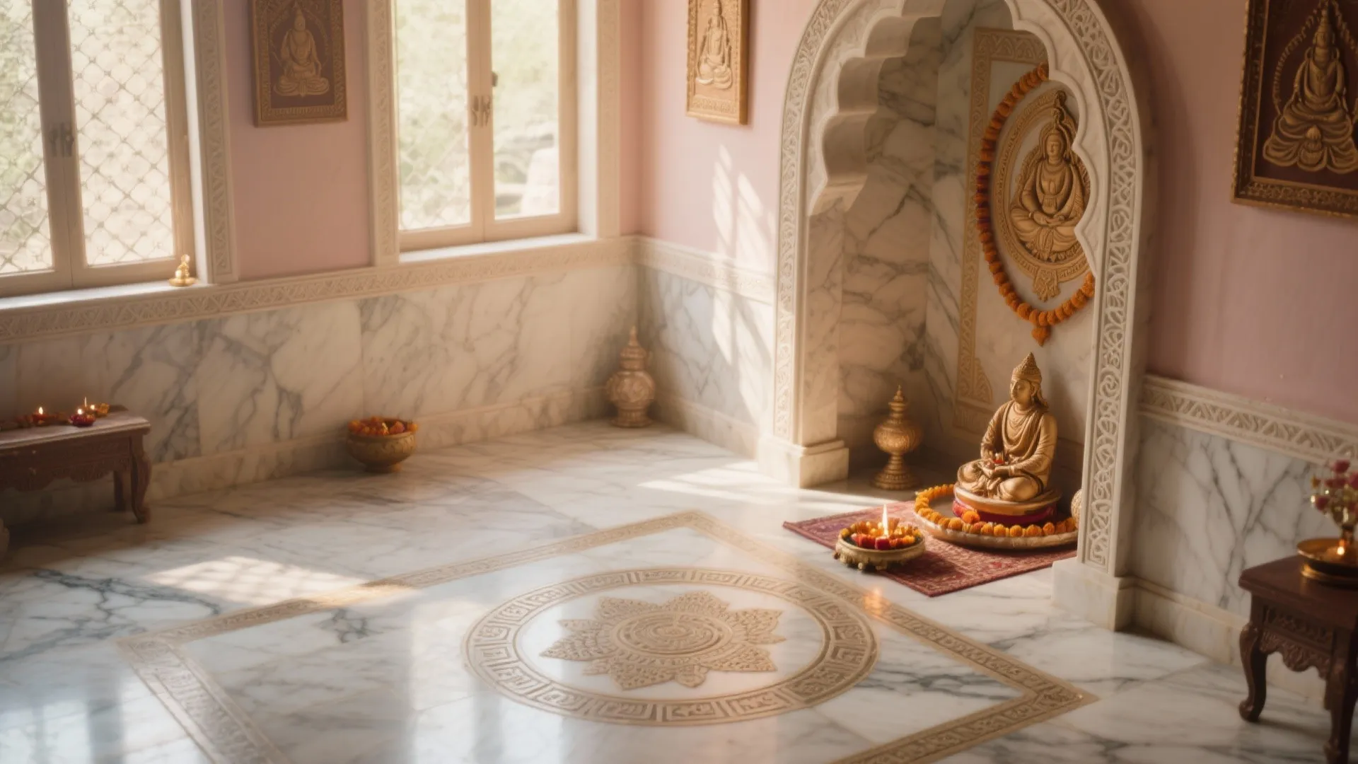 5 Pooja Room Tiles Design Ideas: Creative and Functional Tile Inspirations for Your Prayer Space