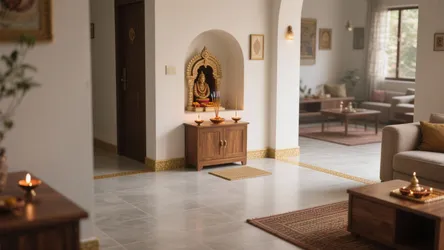 Pooja room floor tiles design: 5 ideas that work