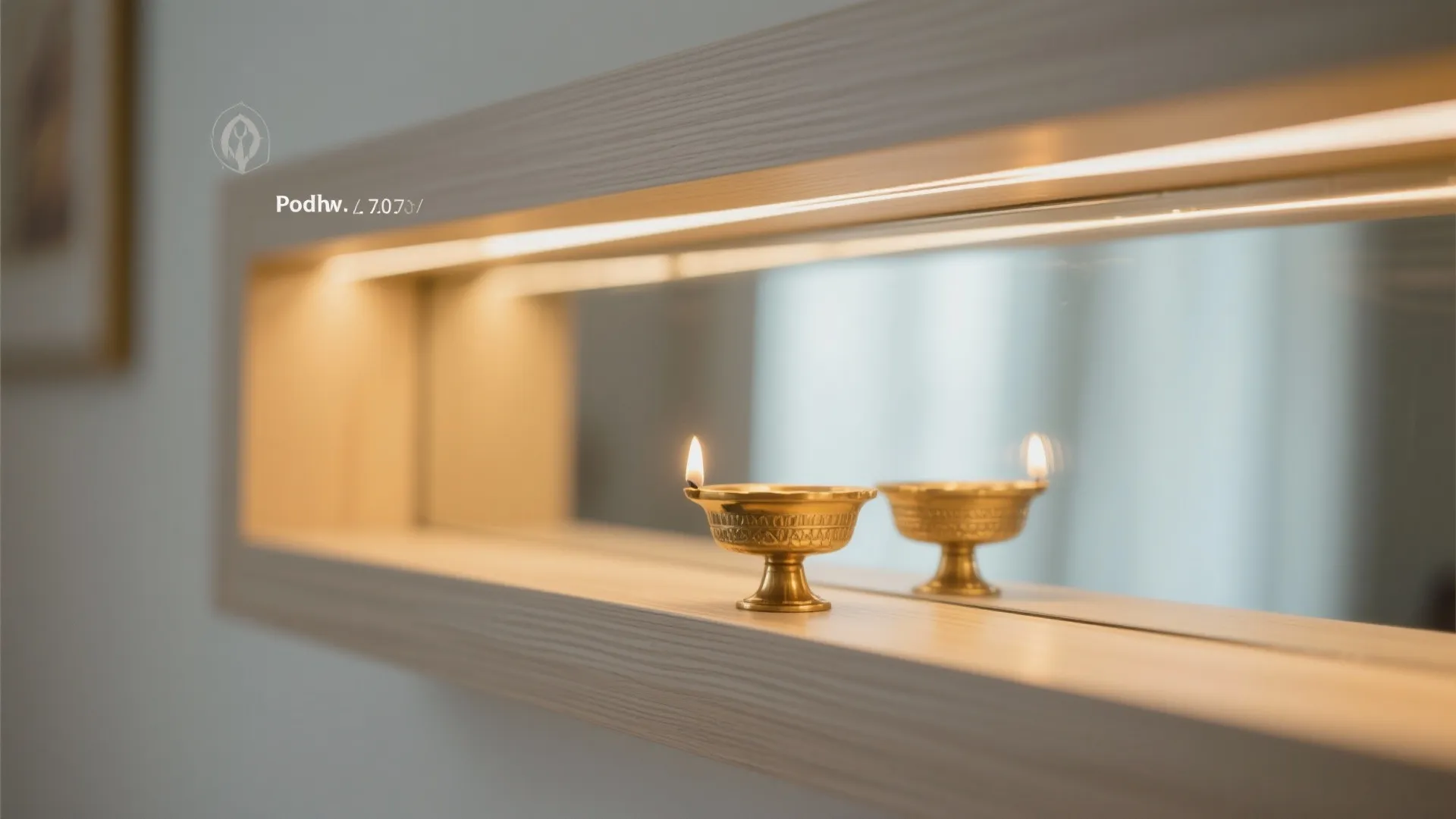 Wall-mounted minimalist pooja shelf