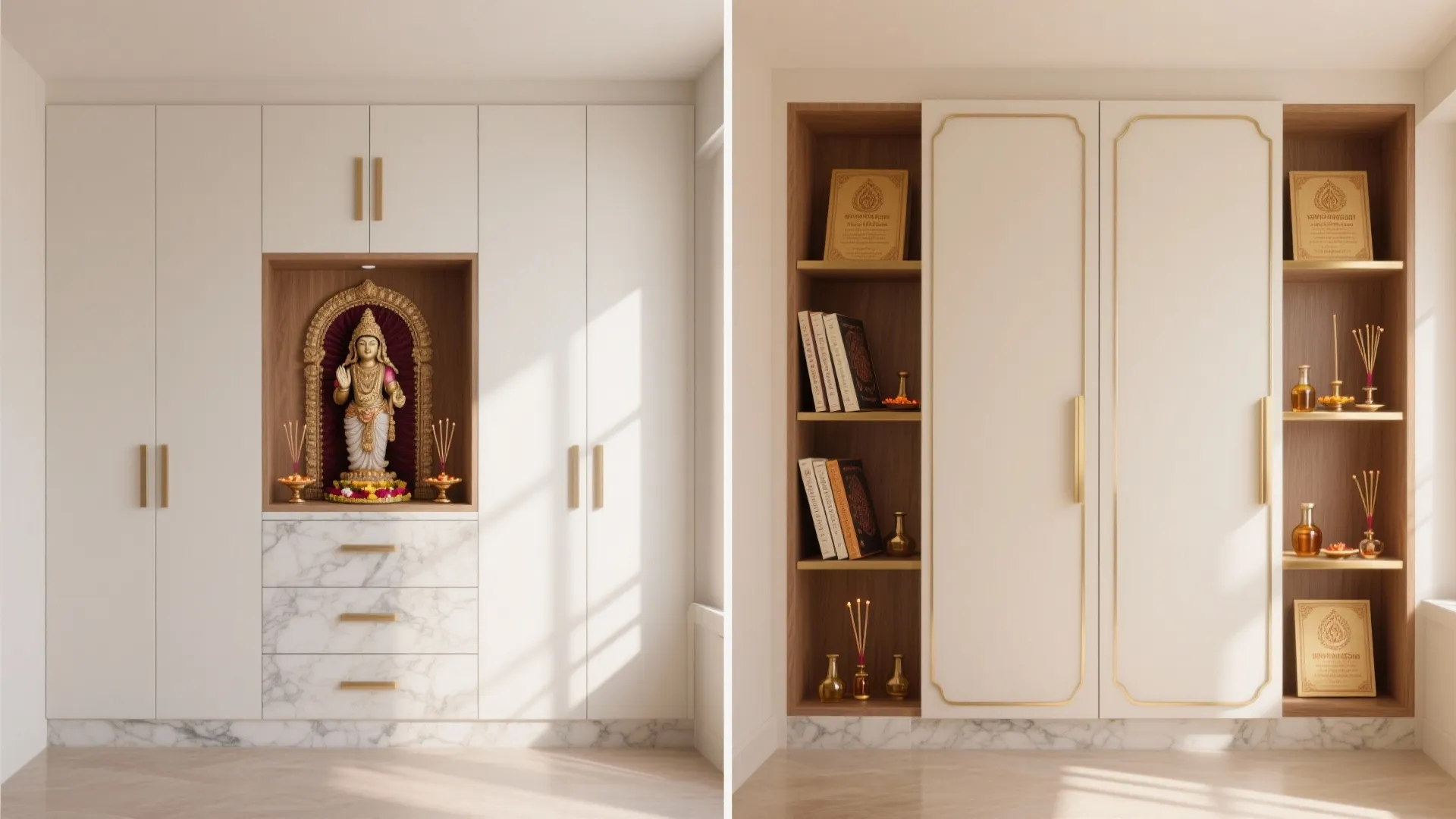 Hidden Storage Behind a Calm Backdrop