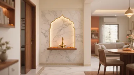 5 Pooja Tiles Design Ideas for Small Sacred Spaces