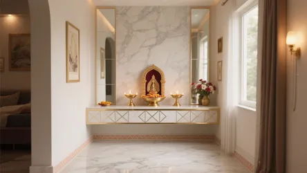 5 Modern Pooja Room Tiles Design Ideas