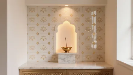 5 Pooja Room Wall Tiles Design Ideas & Images