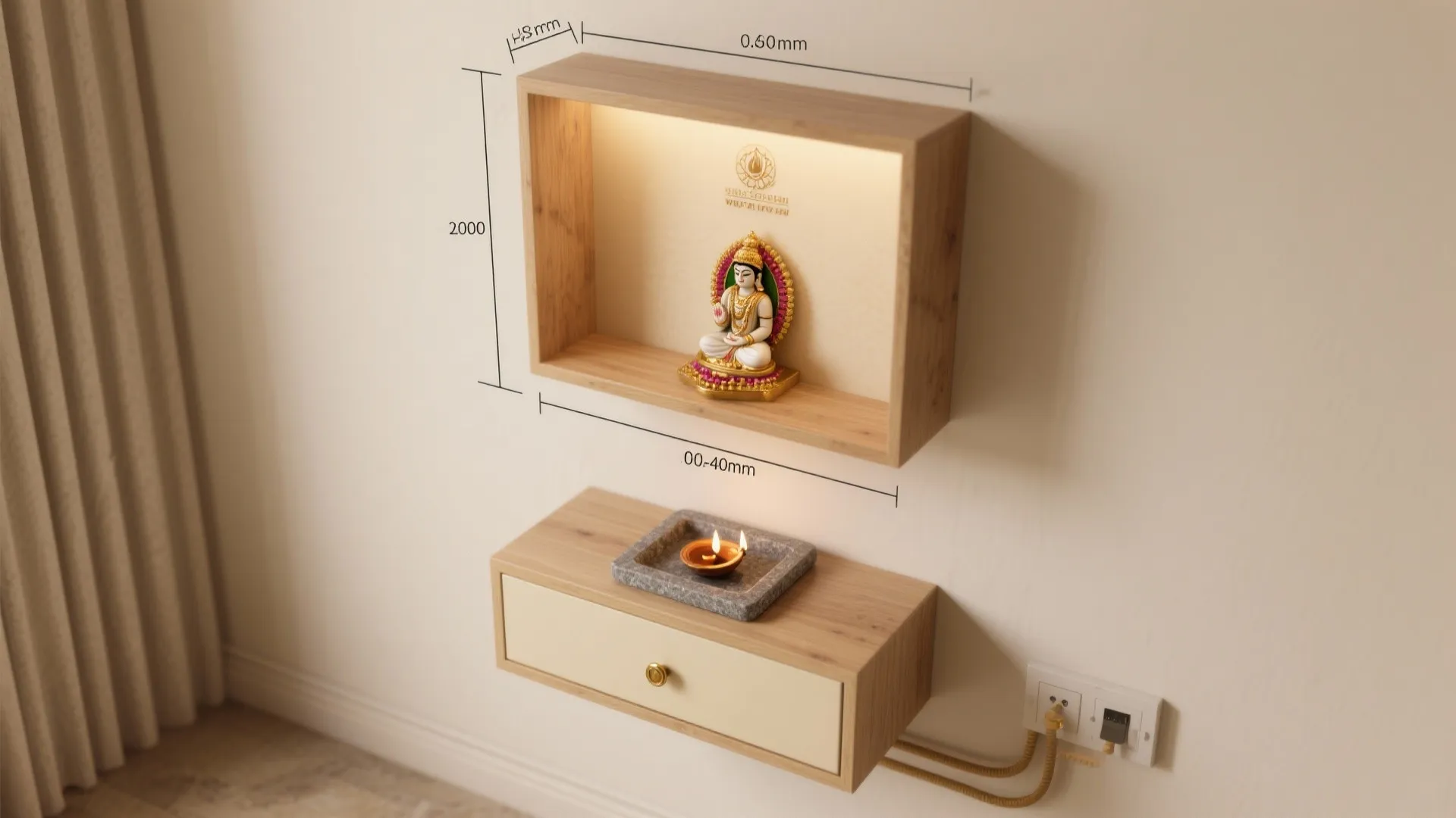 Wall-Mounted Shrine to Save Floor Space