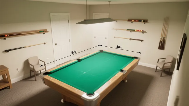 Modern Game Room with Pool Table and Smart Storage