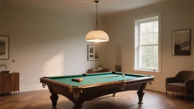 Cozy Entertainment Room with Classic Pool Table