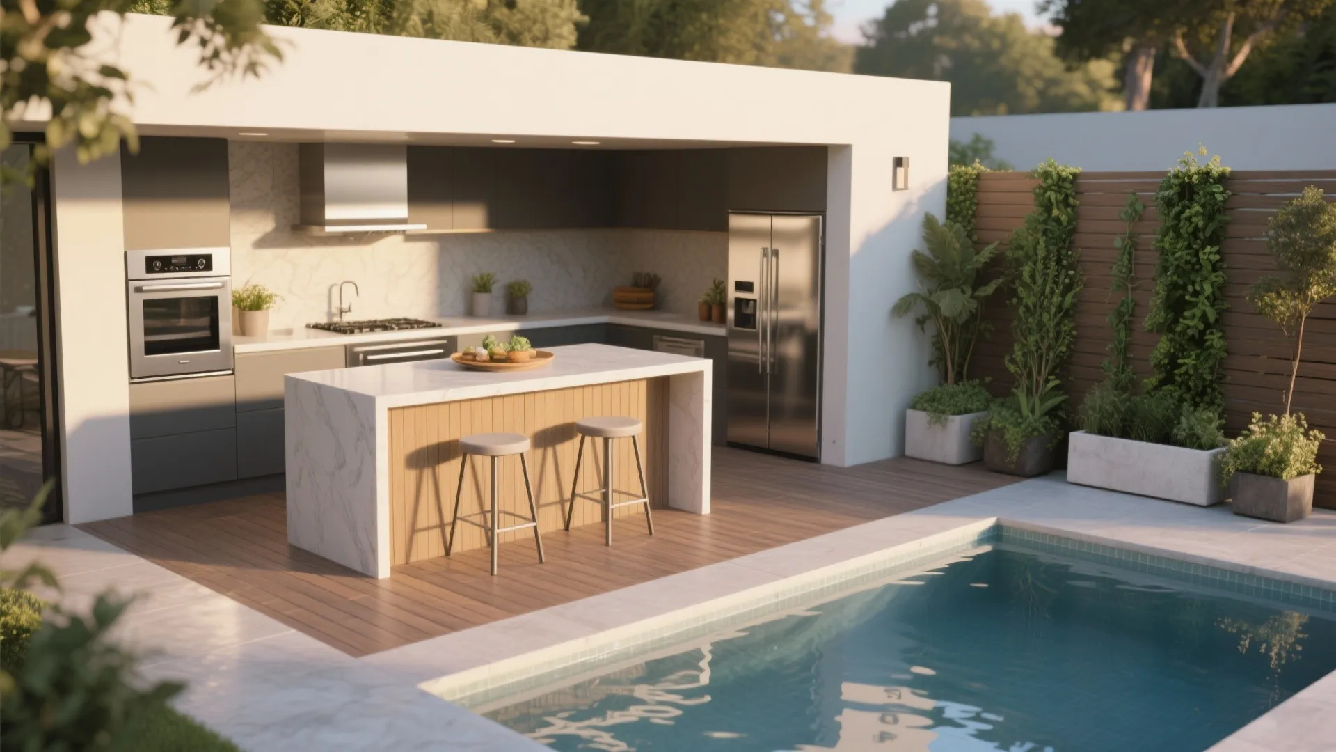 5 Pool & Outdoor Kitchen Ideas: Creative small-space solutions for poolside kitchens and outdoor cooking
