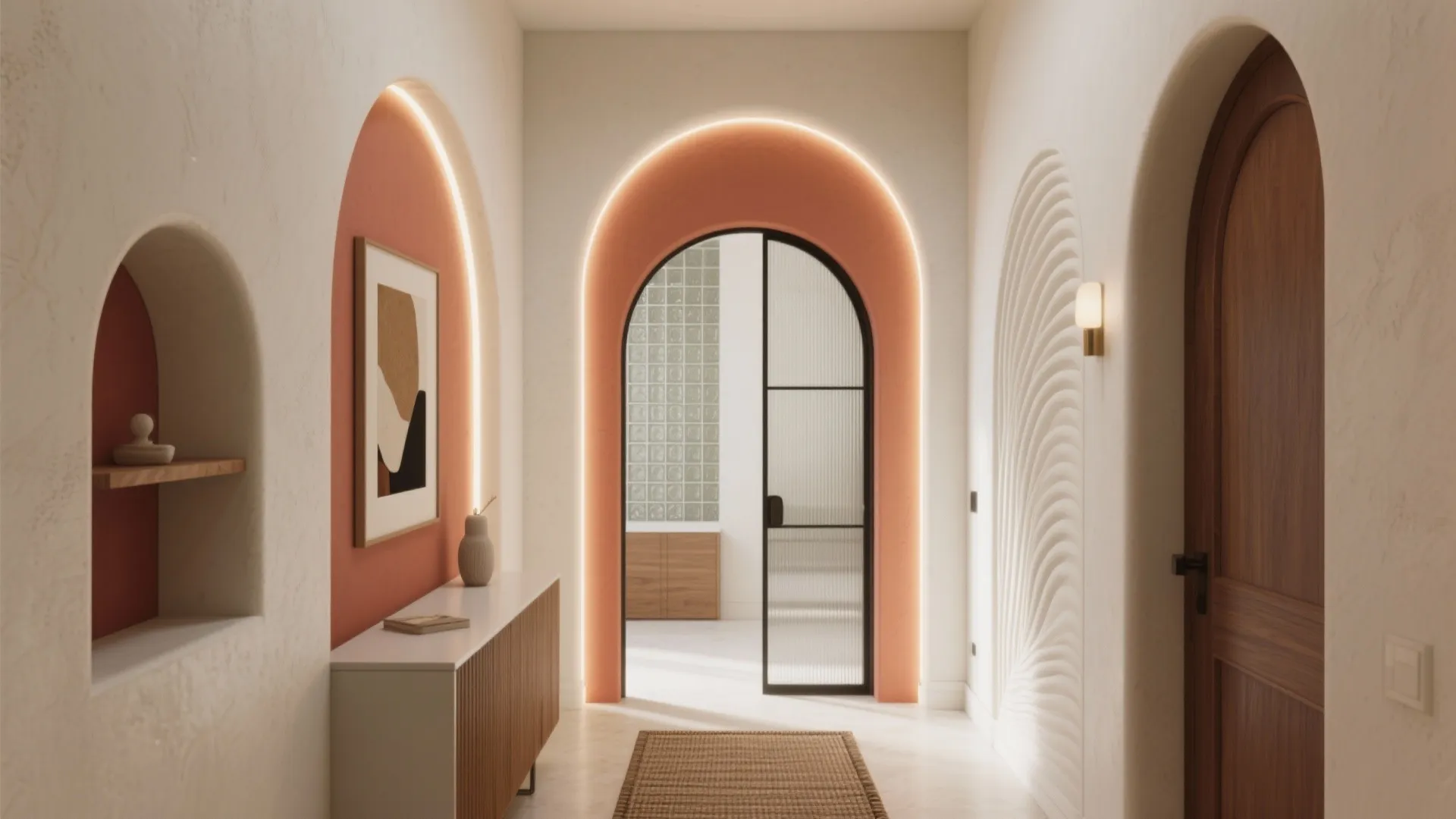 Hall Feels Narrow? Pop Arch Design for Hall That Adds Depth