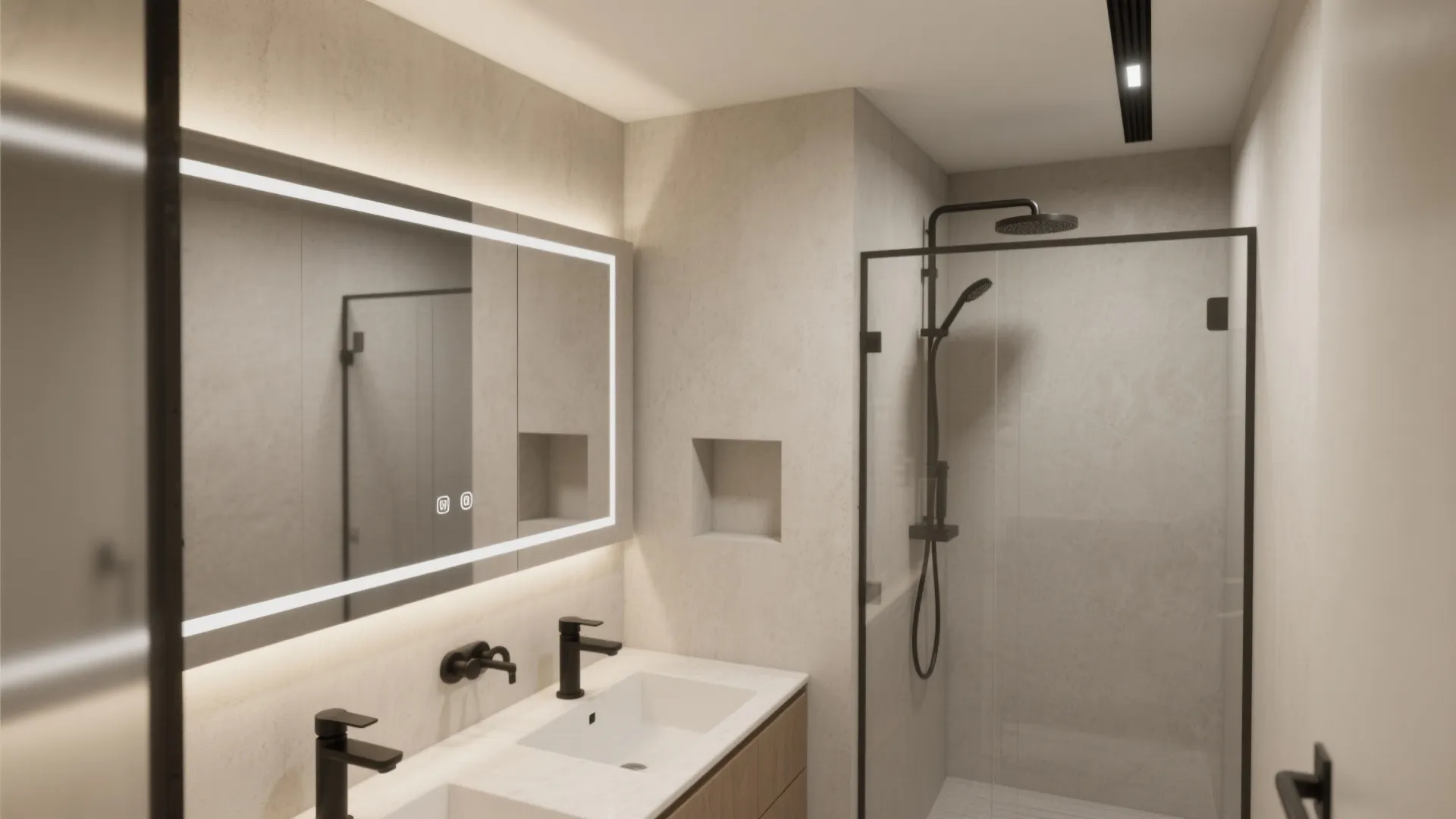 POP Wall Bands and Niches Instead of a False Ceiling