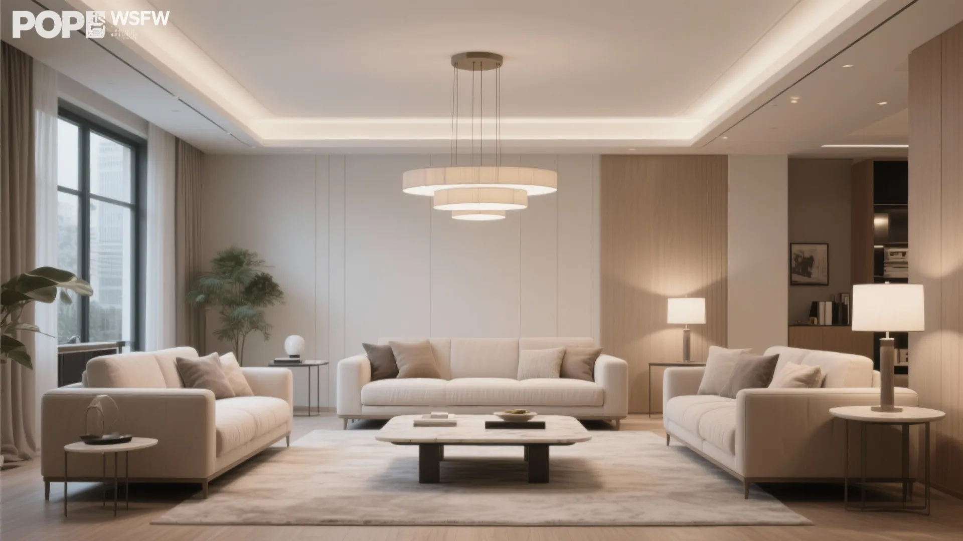 POP Ceiling with Central False Beam