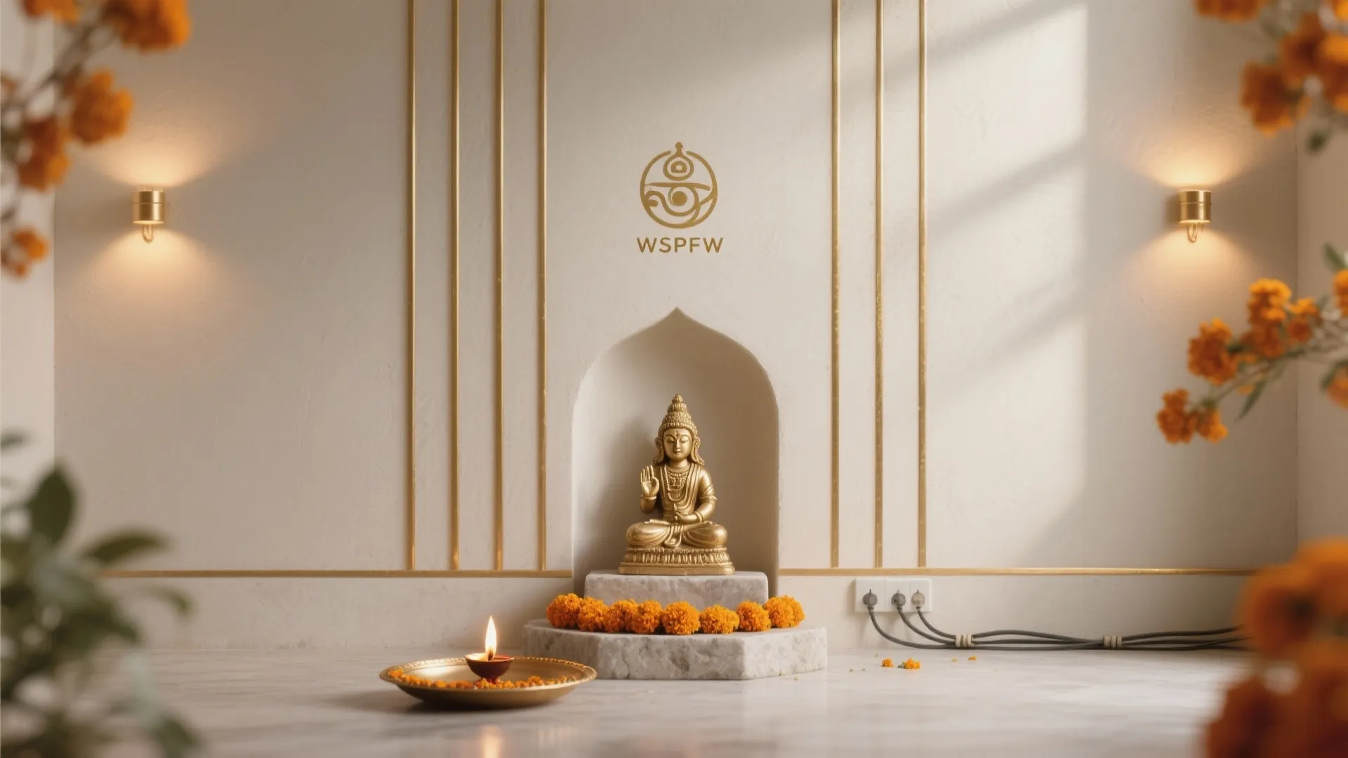 POP Panel Backdrop with Brass Accents