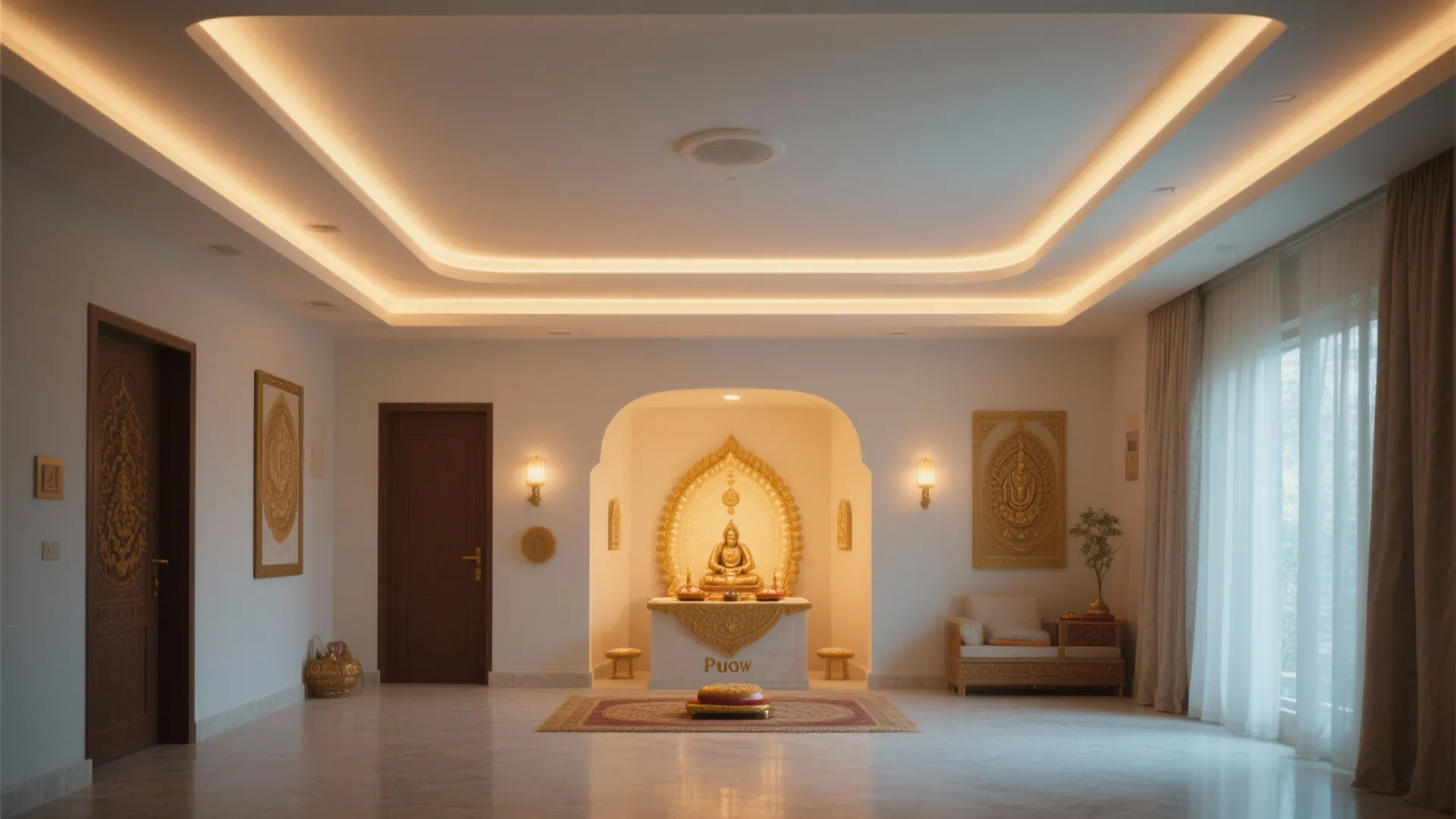 Elegant POP Ceiling with Cove Lighting