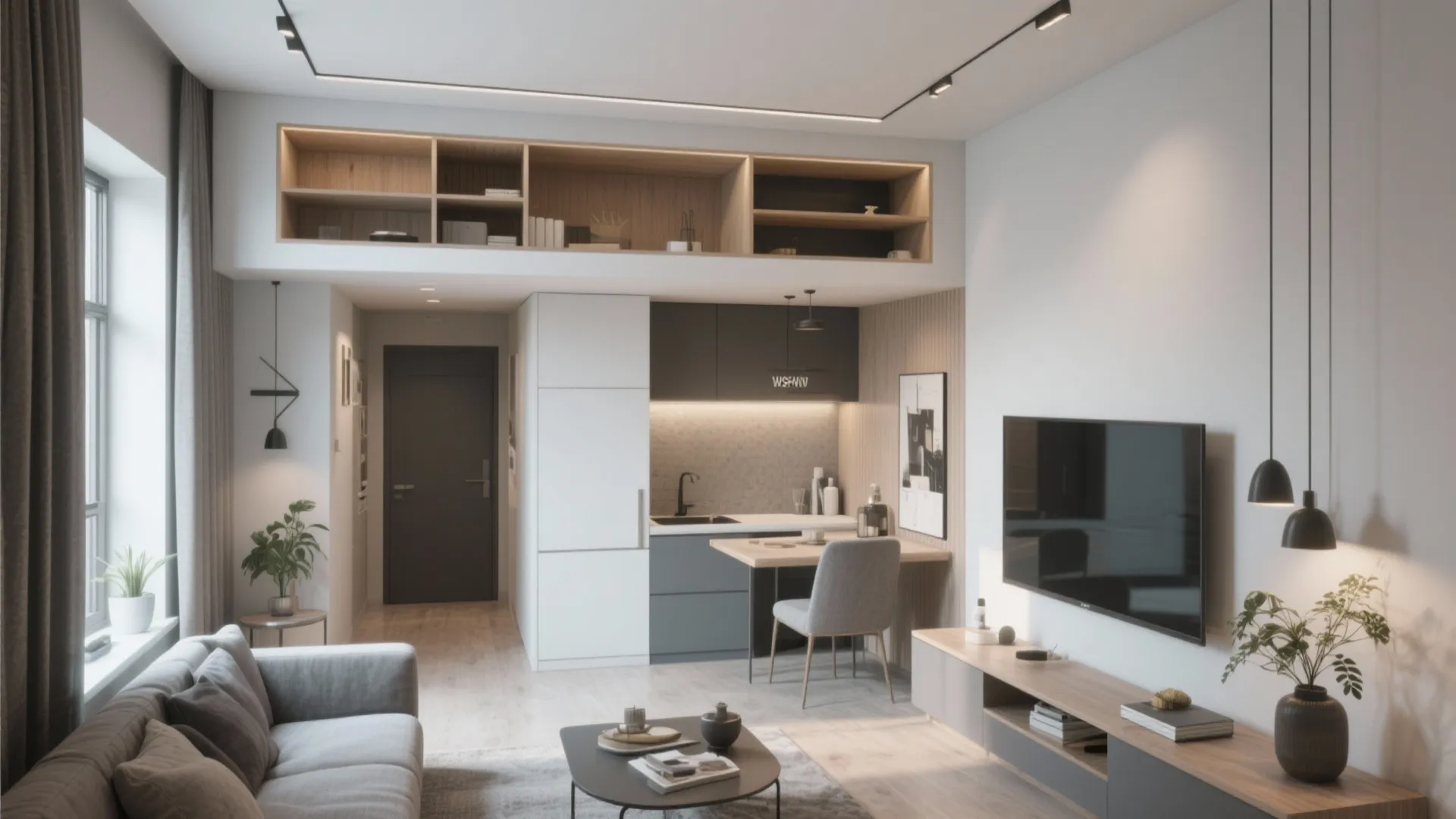 Integrated POP Ceiling with Storage