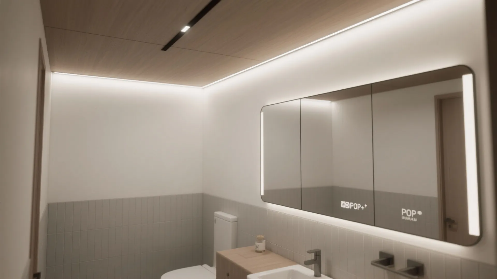 1) Minimalist plus-minus bands with soft cove glow