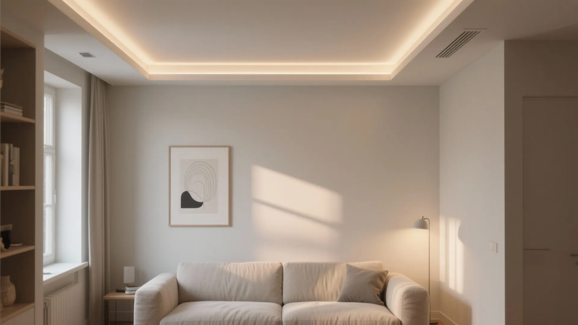 Minimal POP ceiling with soft cove lighting