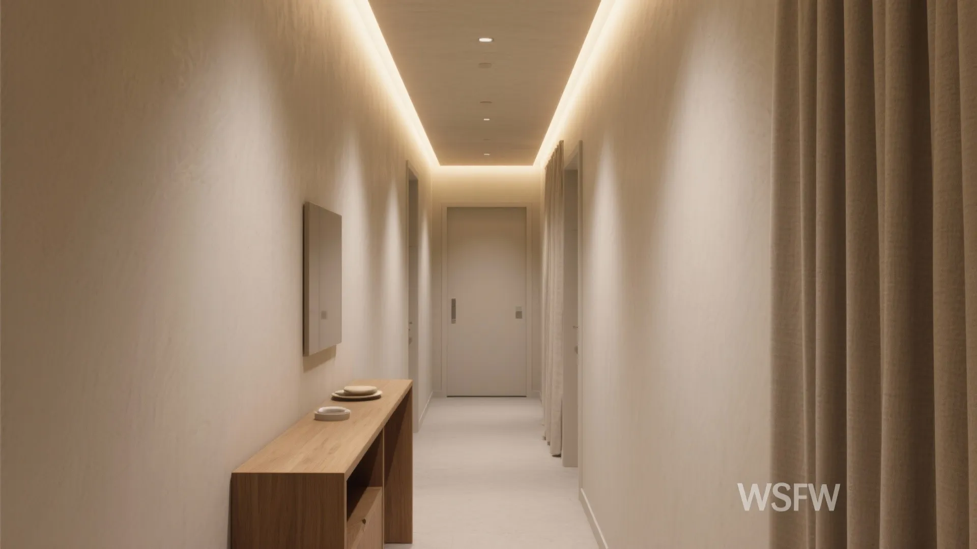 Minimal POP Cove Lighting for a Calm Hall