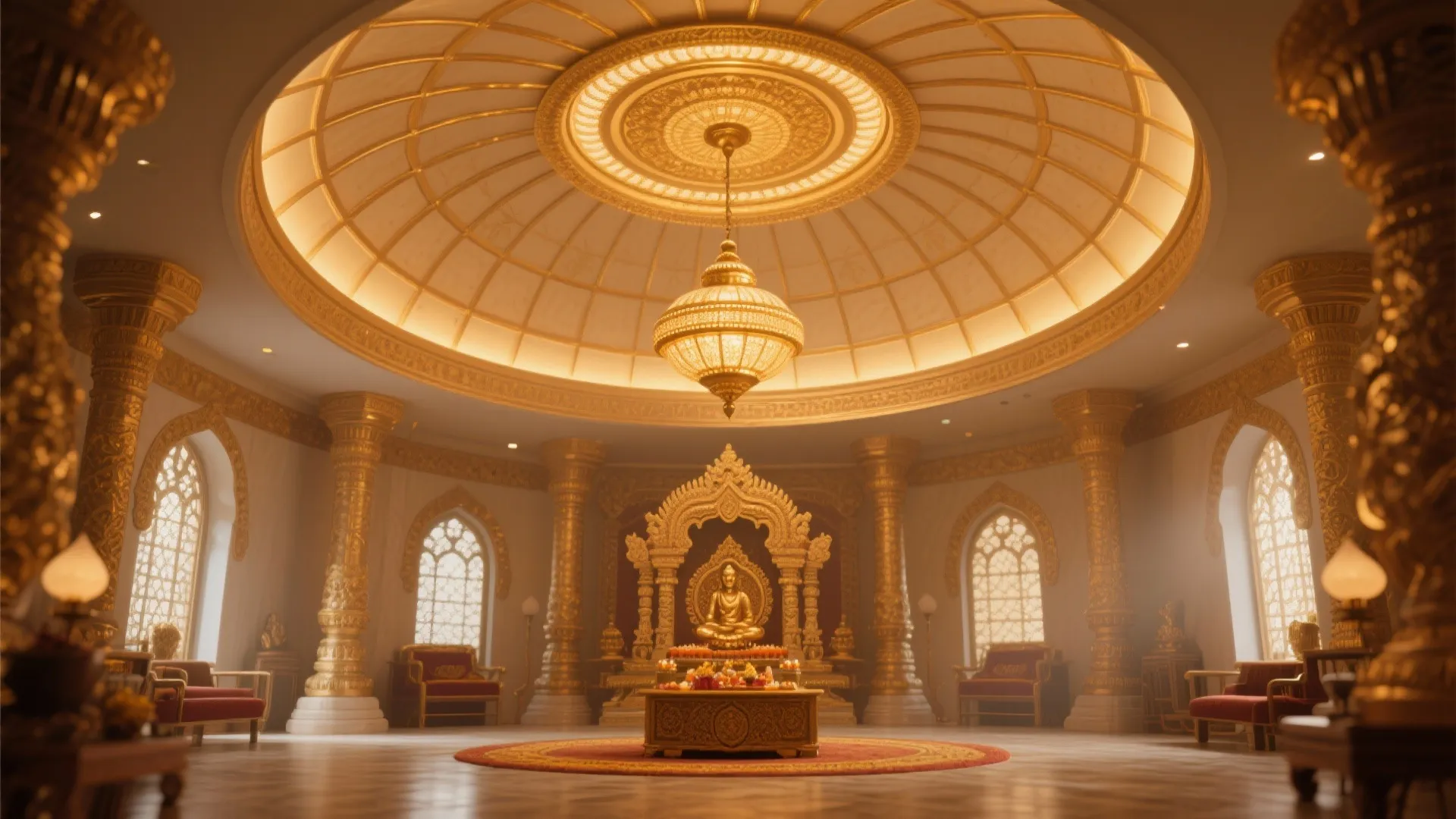 POP Dome Ceiling with Pendant Accent