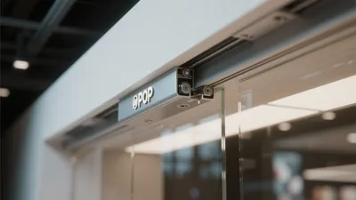 Modern Glass Door System with Sleek Metal Finish