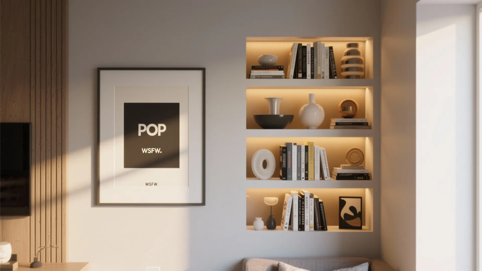 POP with Integrated Shelving