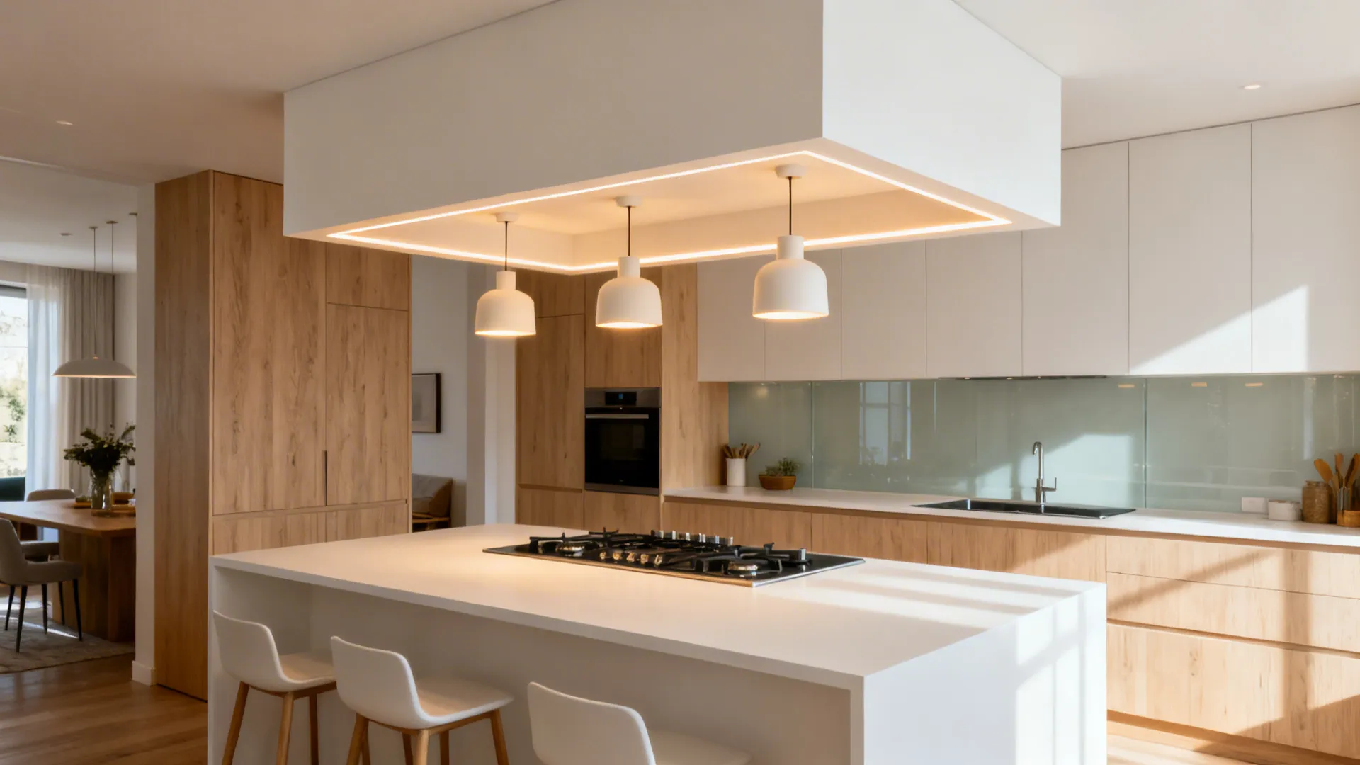 3) POP Box Over the Island with Integrated Vent and Pendants