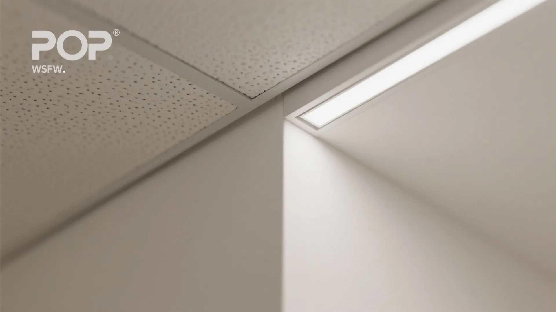 Layered POP panels that frame the seating zone