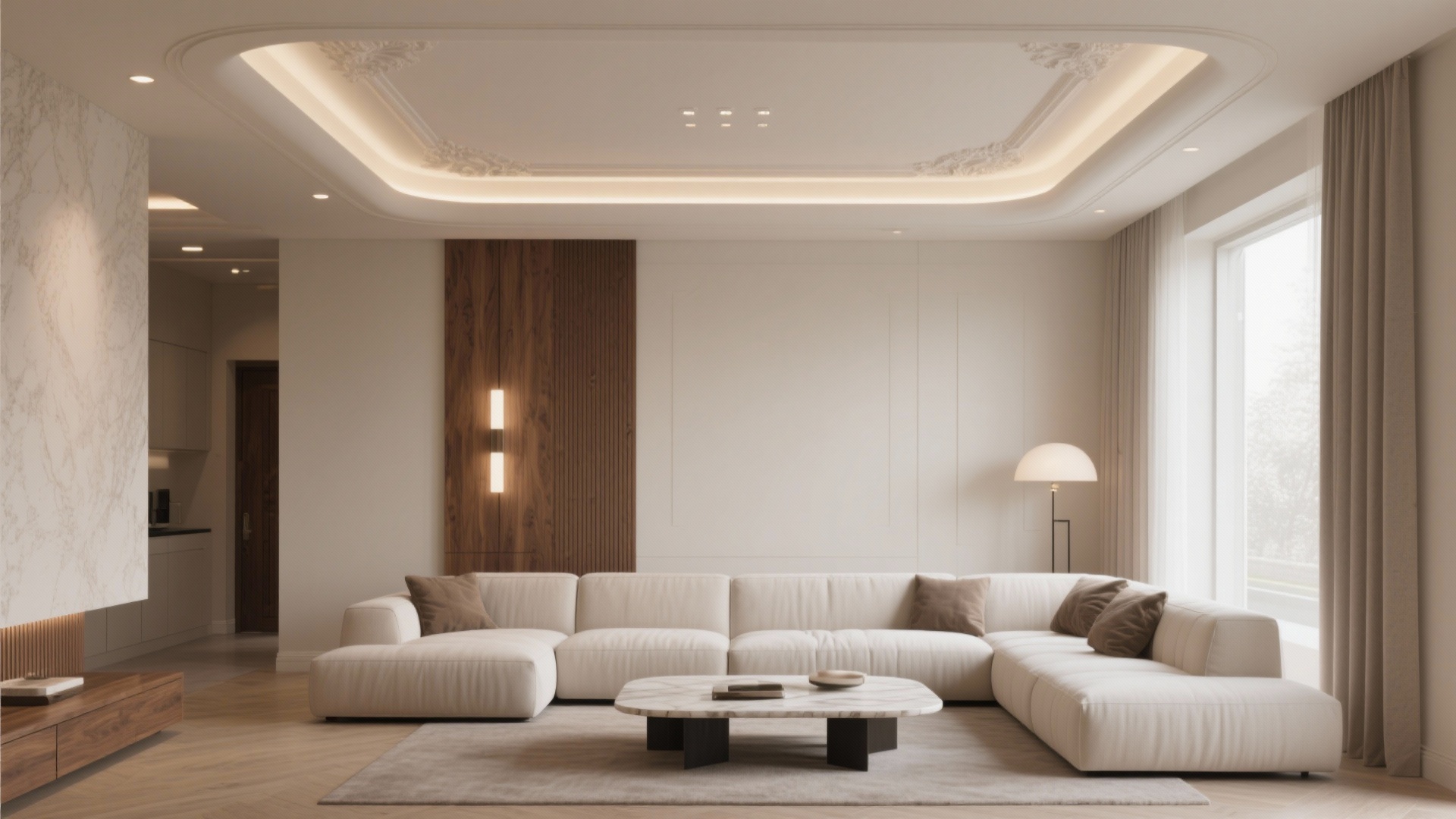 Living Hall Feels Dark? POP Ceiling Design for Living Hall