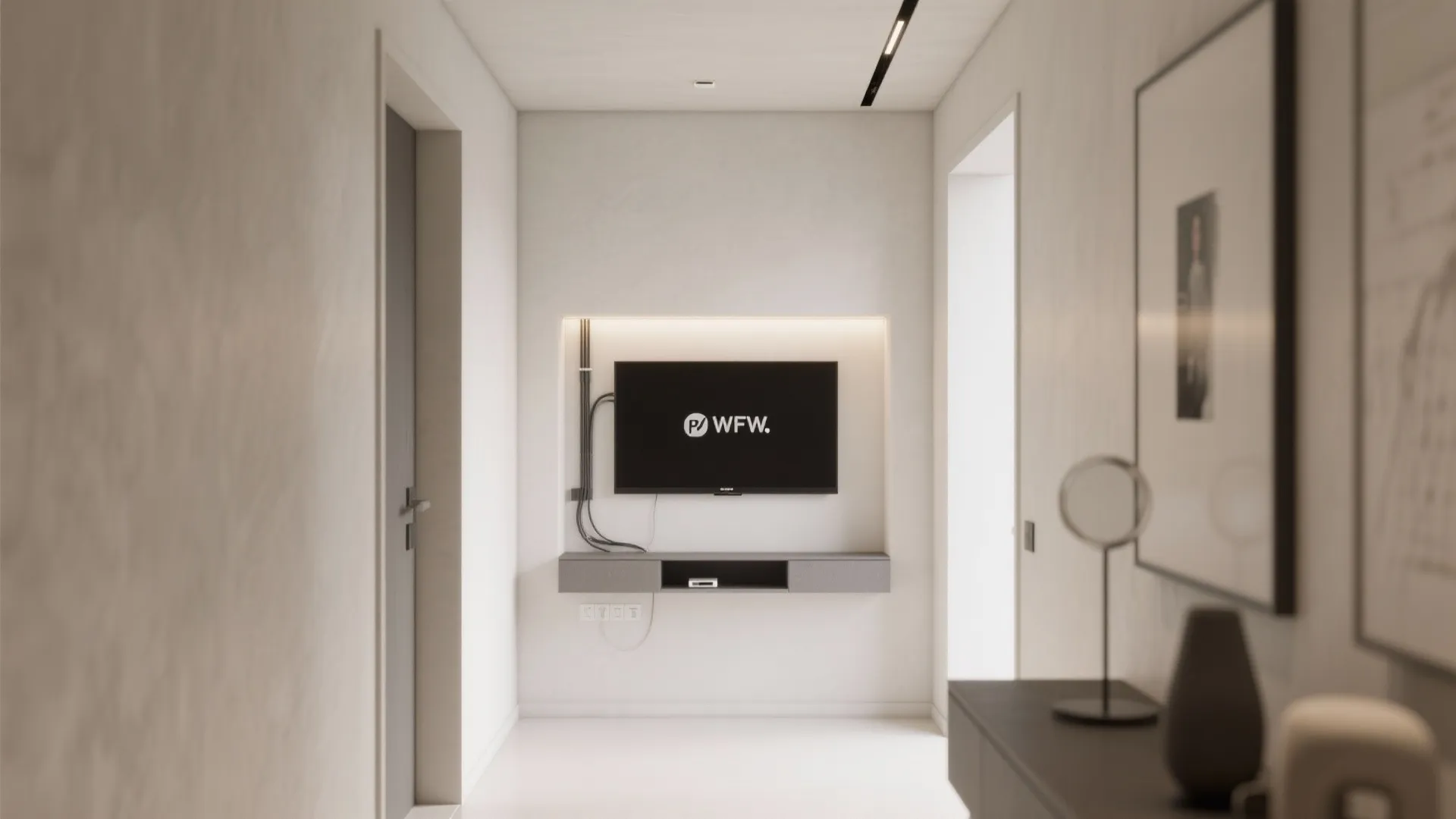 Recessed POP Media Niche to Declutter the Hall