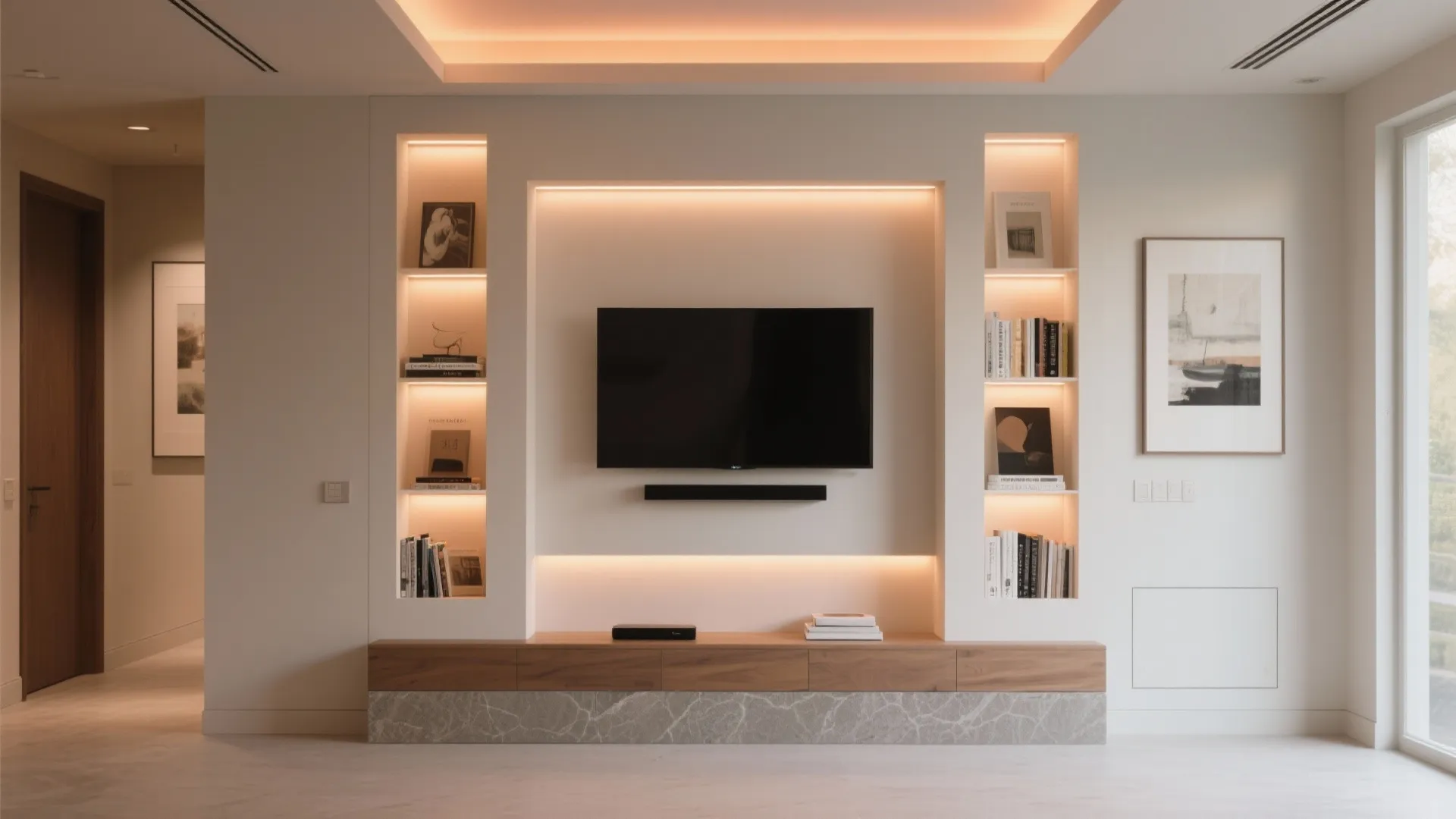 POP Niche Wall with Layered Cove Lighting