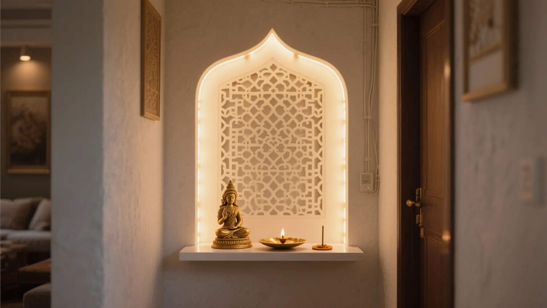 POP Niches with Backlit Jali