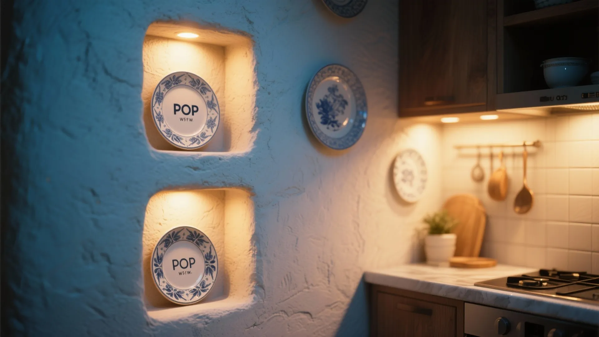 2. POP Wall Niches with LED Backlighting