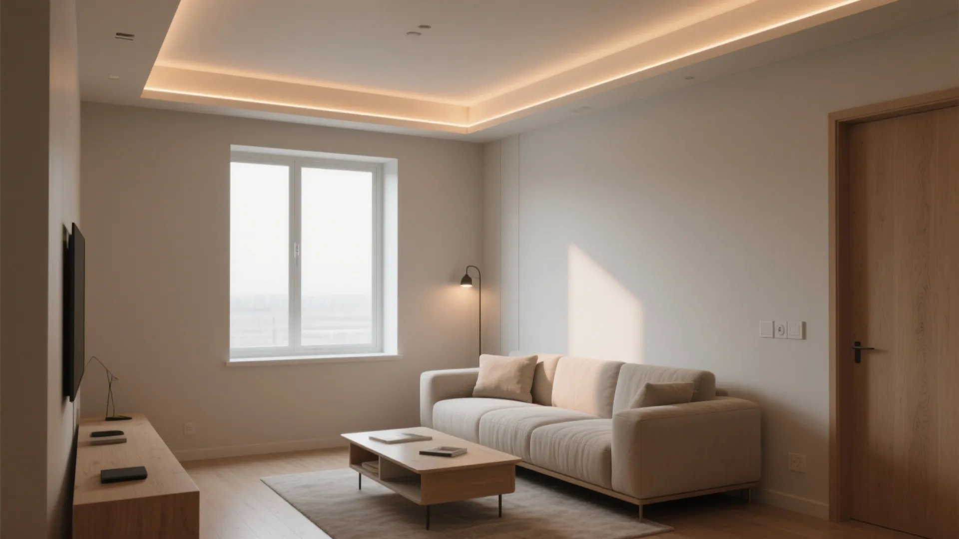 Minimal POP perimeter band with hidden strip lighting