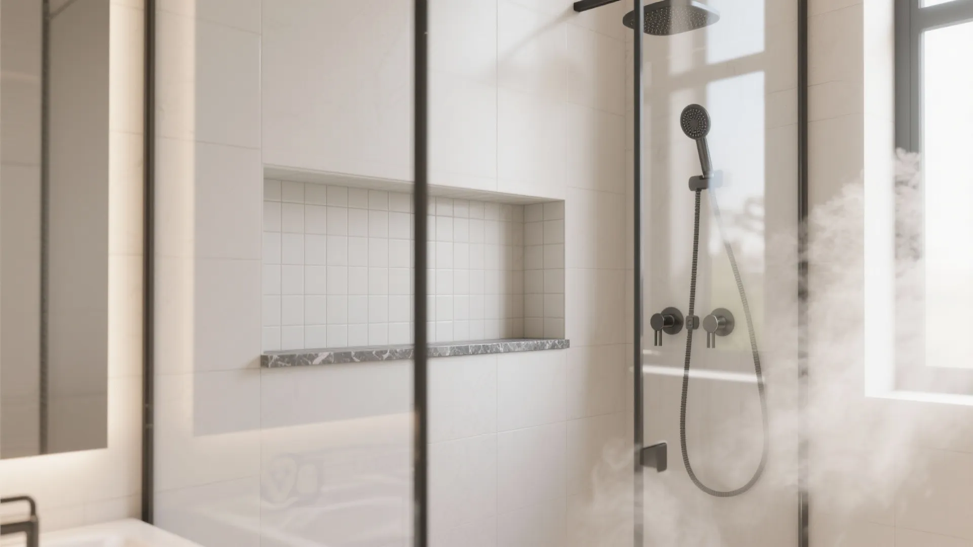 POP Niche with Tiled Back and Integrated Shelf