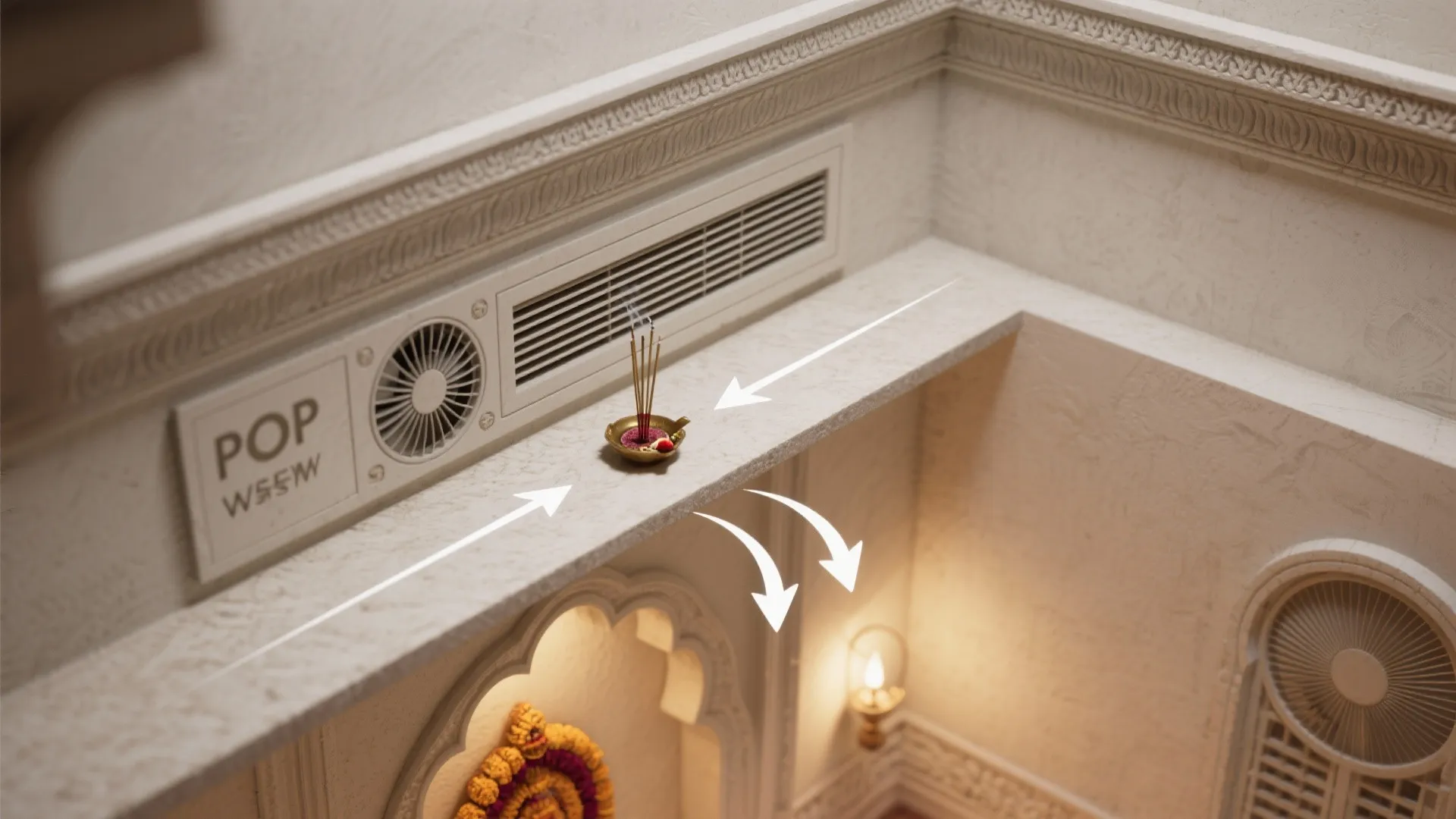Subtle POP cornice with concealed incense ventilation