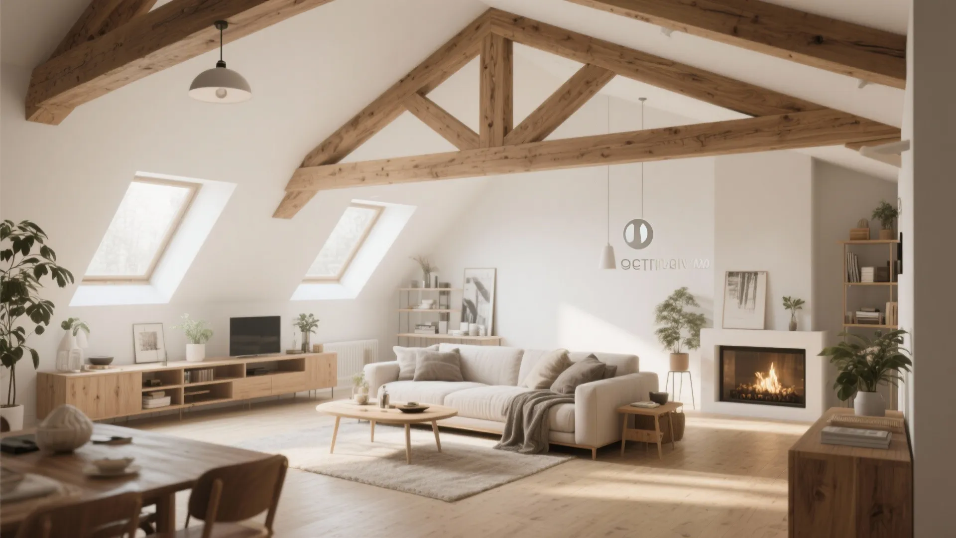 POP Ceiling with Wooden Beams Combo