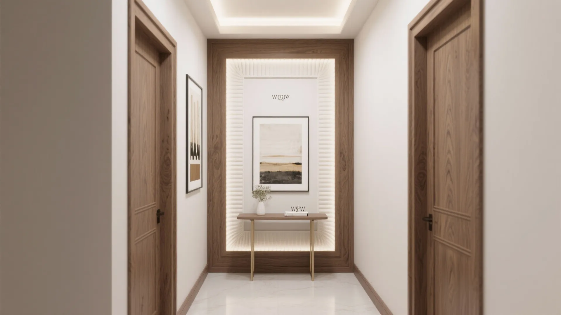 Statement POP Panel with Fluted Wood Accents