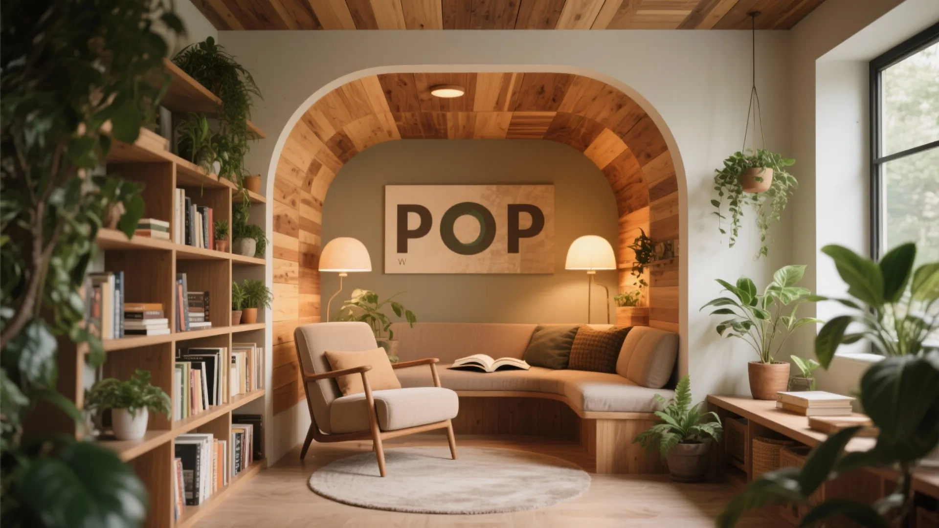 POP Ceiling with Wooden Inserts