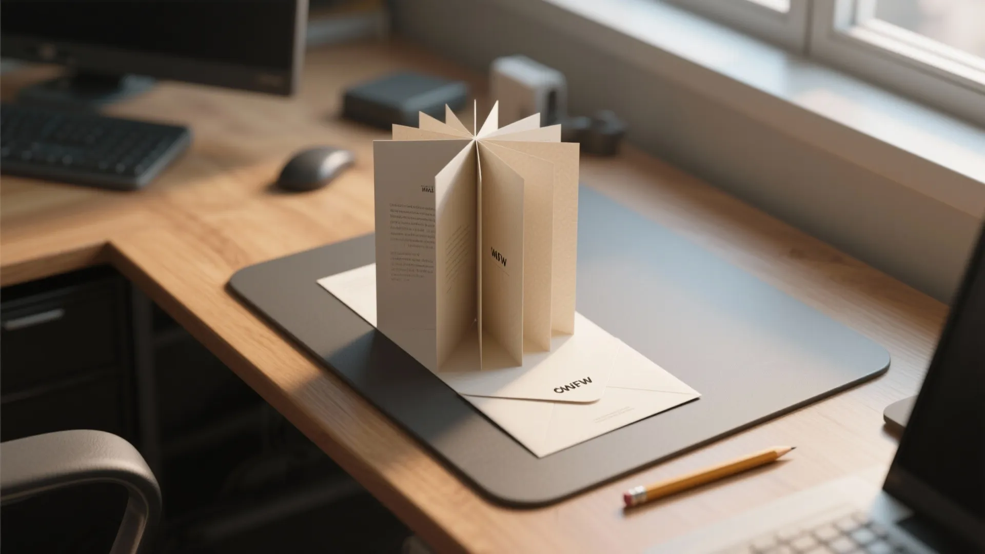 Idea 3: Pop-Up or Fold-Out Desk Card