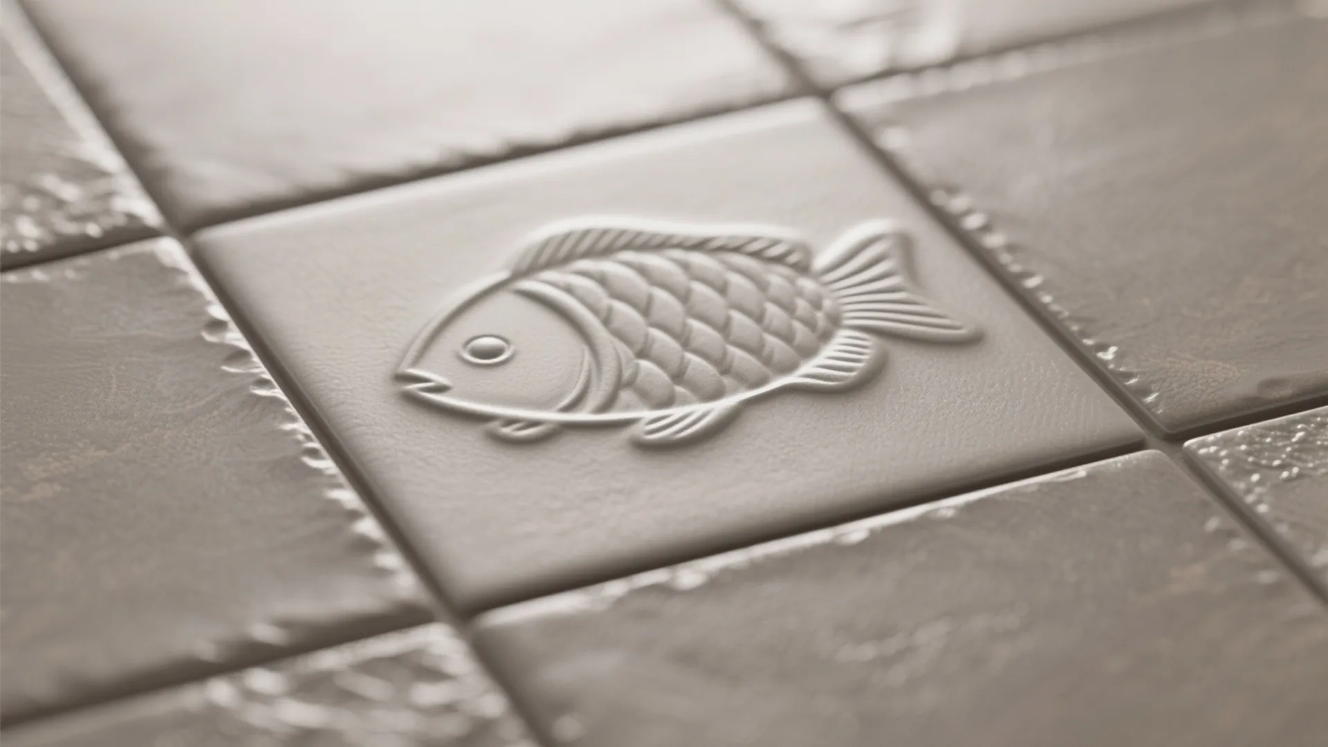 Subtle Fish Motifs in Neutral Porcelain