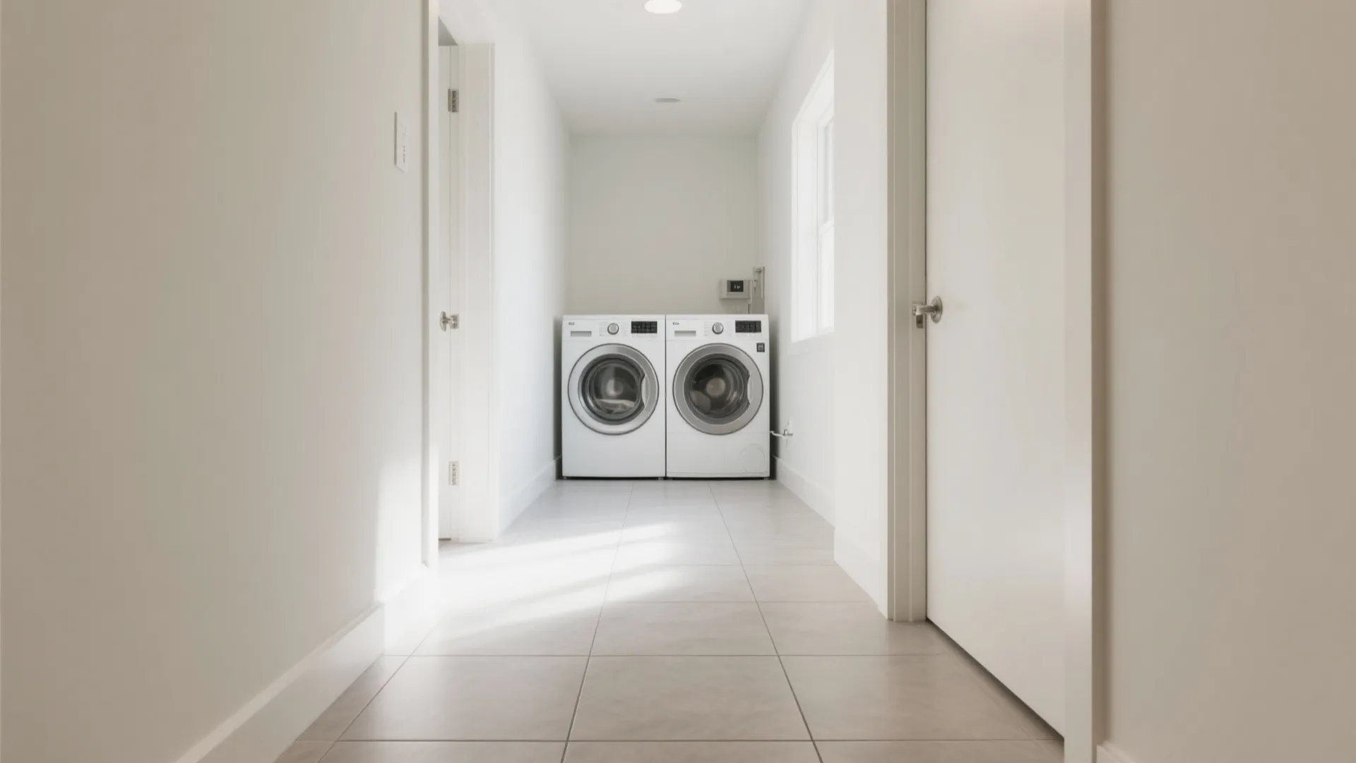 1) Light-toned, large-format porcelain on the floor