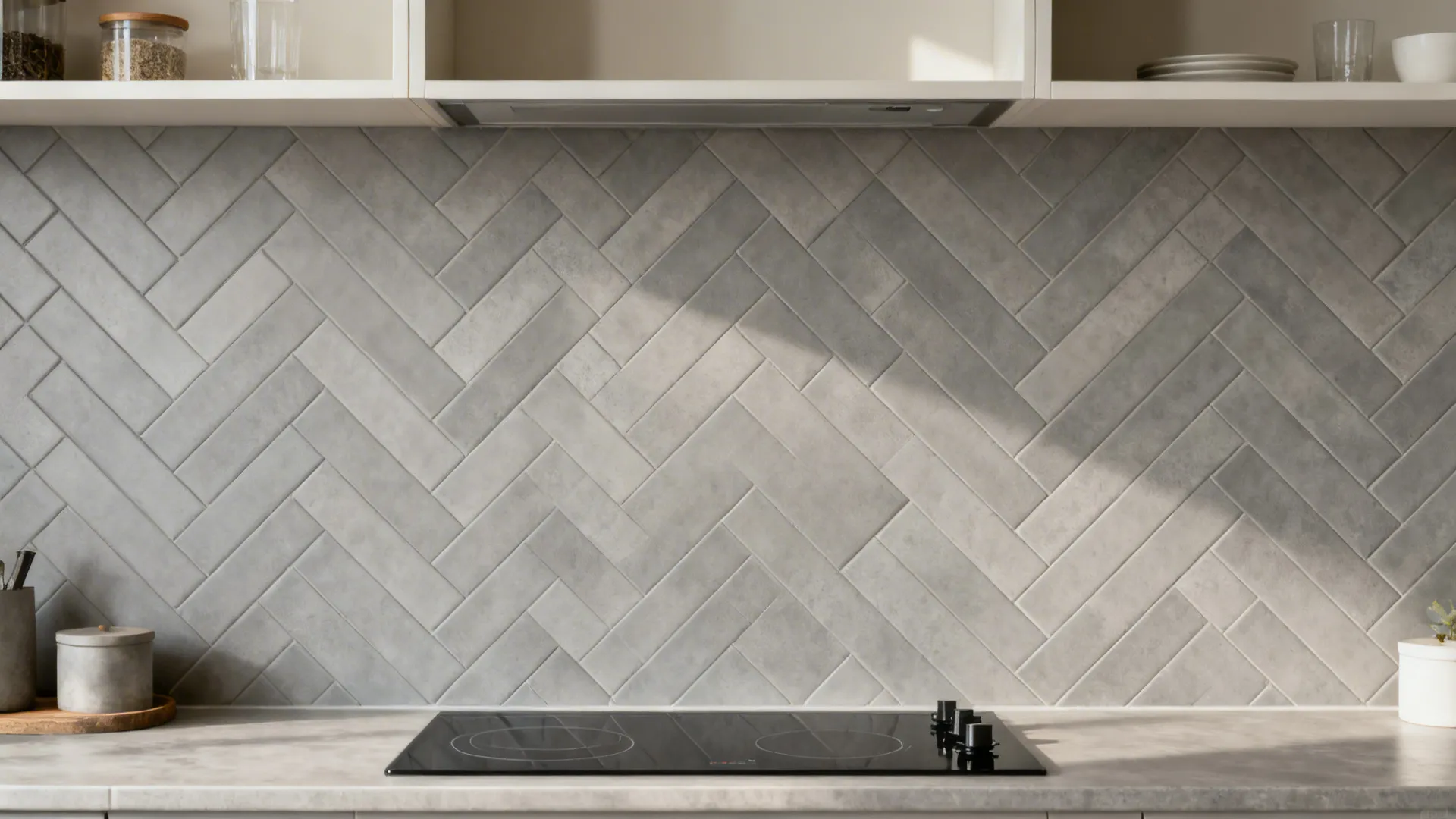 Porcelain herringbone for high-durability texture