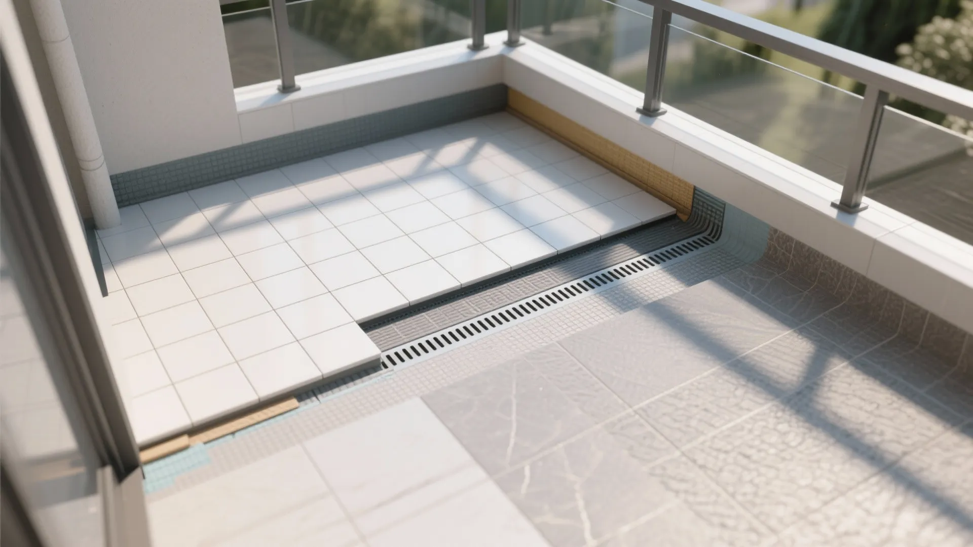 Textured porcelain tiles with a matte finish