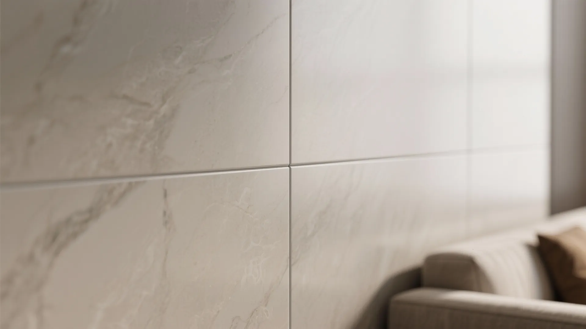 Large-format porcelain for a seamless statement wall