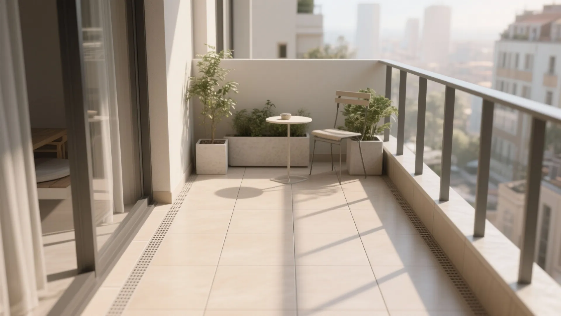 Idea 1: Large-format porcelain for a clean, calm canvas