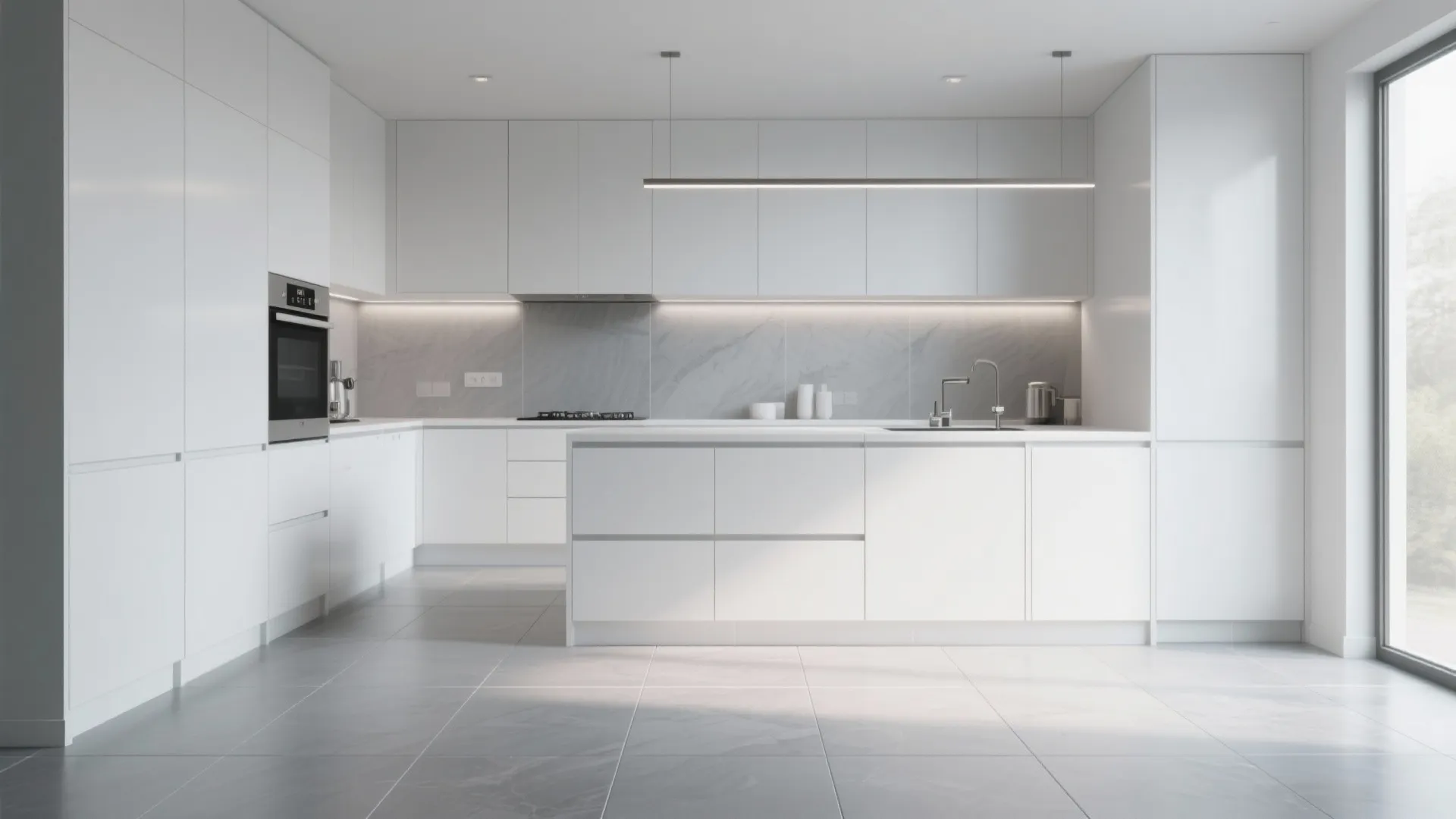 3. Large-format porcelain for a sleek modern look