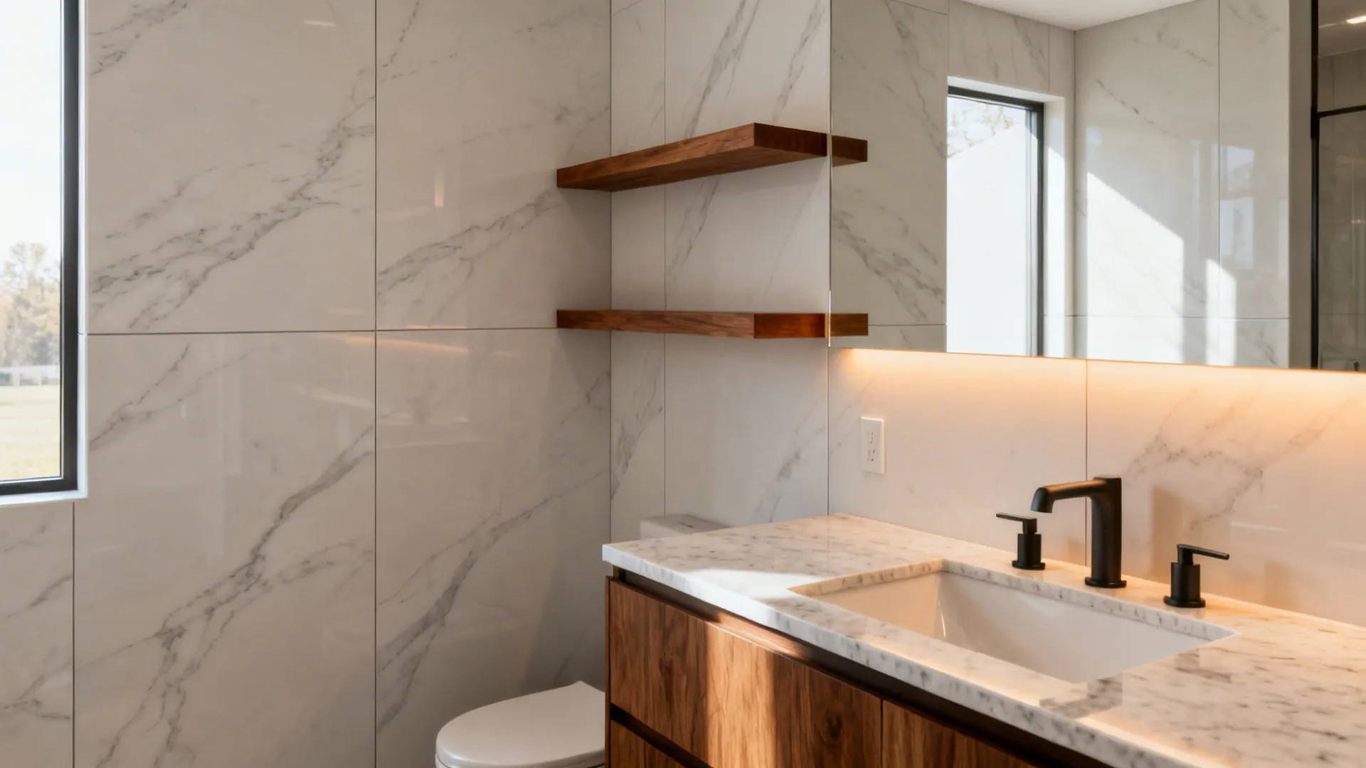 Midwest-Modern Materials: Porcelain, Quartz, and Real Wood Accents