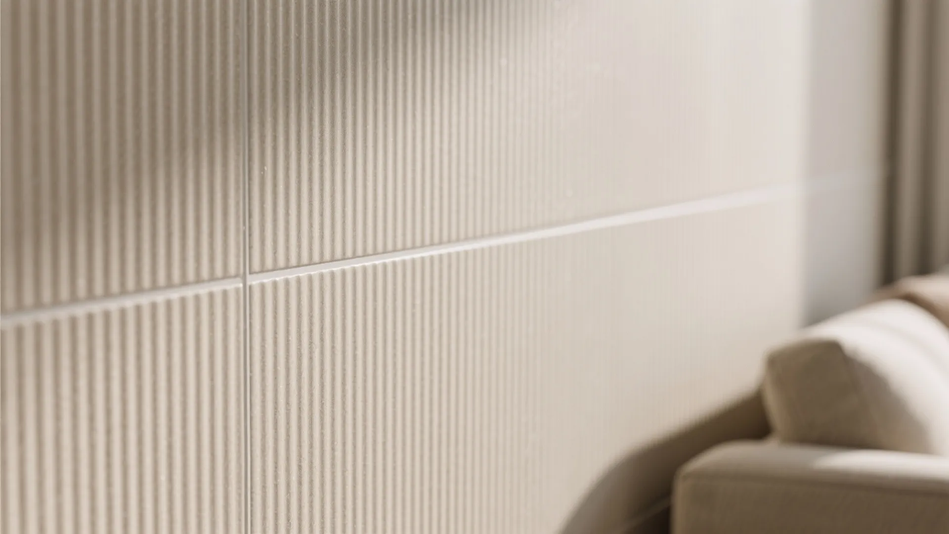 Textured porcelain feature wall
