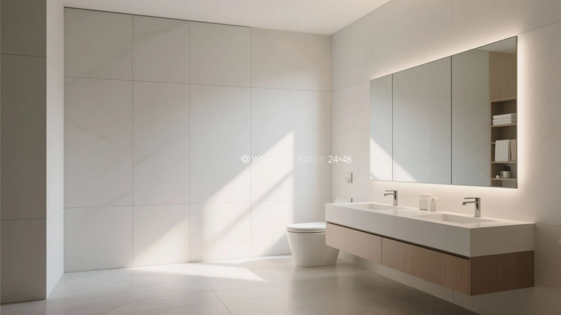 Large-Format Porcelain Tiles for Seamless Walls