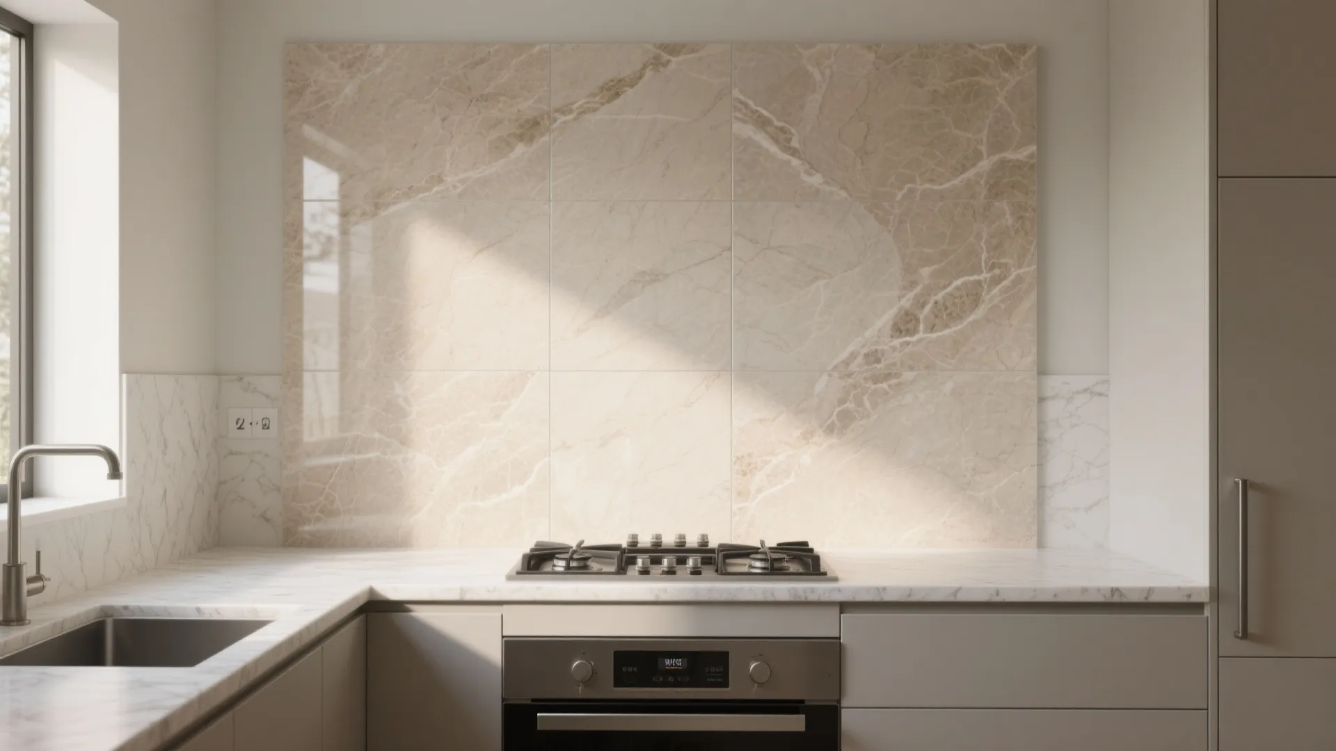 Large-Format Porcelain Slabs (Almost No Grout)