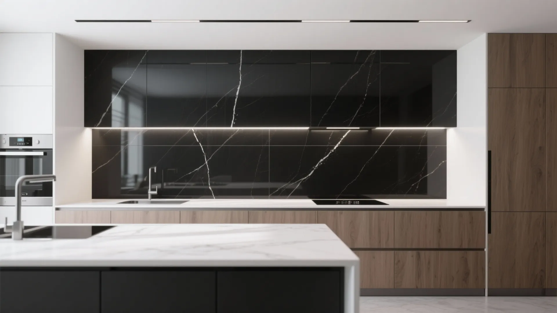 2. Large-format Black Porcelain Slab